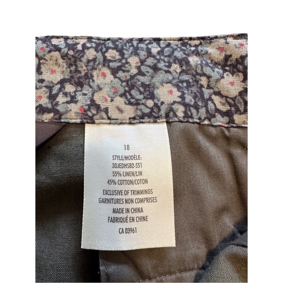 Denver Hayes Khaki Green Linen Blend Cargo Skirt With Pockets - Size 18 - Picture 7 of 9